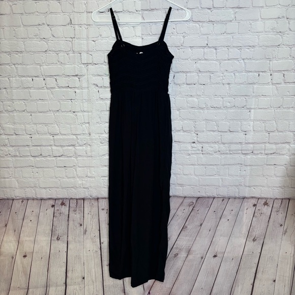 GAP Black Ruched Top Jumpsuit with Spaghetti Straps Size XS - Picture 4 of 9